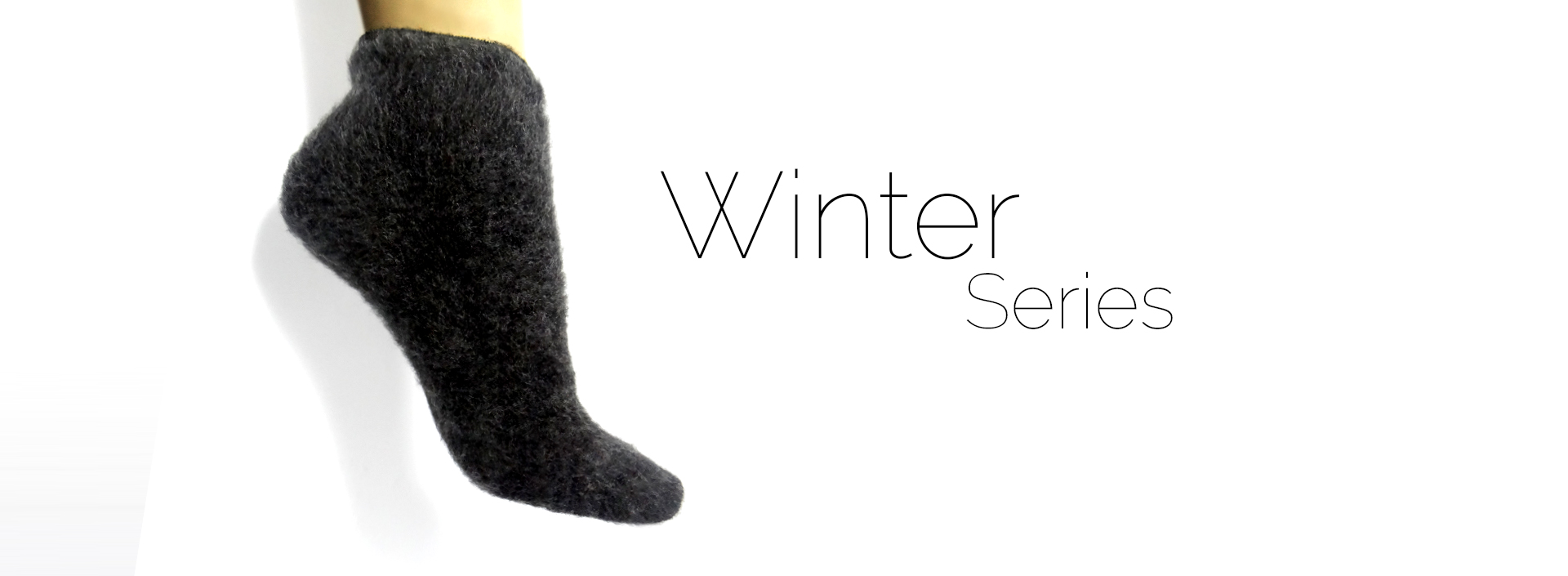 Black fuzzy Winter Series sock